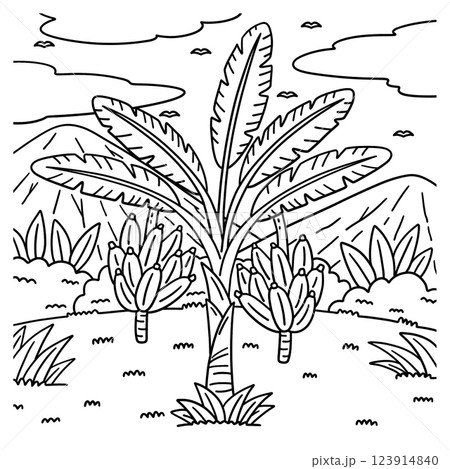 Banana Plant Fruit Plant Coloring Page for Kids Banana Plant Fruit Plant Coloring Page for Kids 123914840