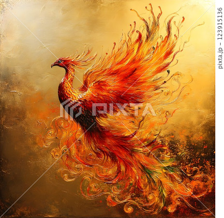A_phoenix_with_fiery_wings	 123915136