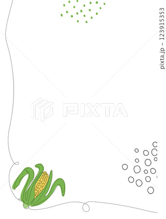 Corn continuous line background. One single line organic healthy food concept. Minimalism modern style graphics design 123915353