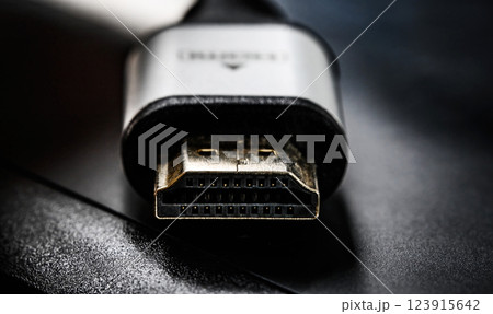 HDMI connector close up view HDMI connector close up view 123915642