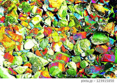 Pile of broken bricks, changed colors. Bright colorful background. Pile of broken bricks, changed colors. Bright colorful background. 123915850