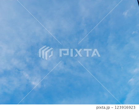 a nice and beautiful looking blue sky with clouds. 123916923