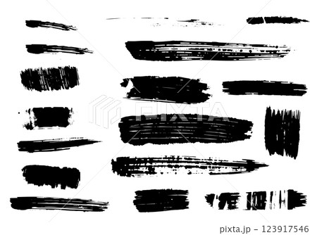 Set of grunge paint strokes. Vector illustration. 123917546