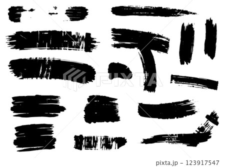 Set of grunge paint strokes. Vector illustration. 123917547
