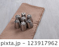 metal attachments for forming patterns from cream 123917962