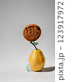 Still life with pear and oatmeal cookies 123917972