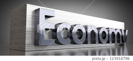 Economy - metal typographical concept - 3D illustration 123918796