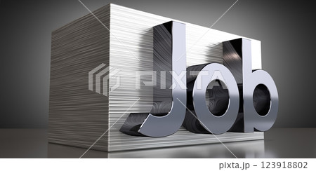 Job - metal typographical concept - 3D illustration 123918802