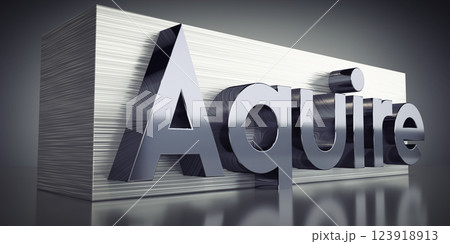 Acquire - metal typographical concept - 3D illustration Acquire - metal typographical concept - 3D illustration 123918913