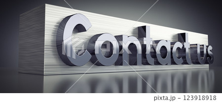 Contact us - metal typographical concept - 3D illustration Contact us - metal typographical concept - 3D illustration 123918918