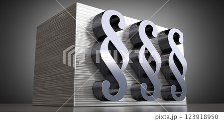 Paragraph signs - metal typographical concept - 3D illustration Paragraph signs - metal typographical concept - 3D illustration 123918950