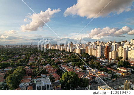 Cityscape of Sao Paulo showing urban buildings and green areas Cityscape of Sao Paulo showing urban buildings and green areas 123919470