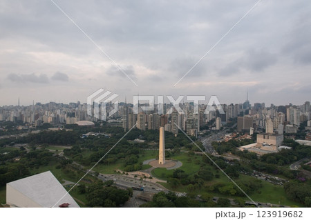 City skyline of Sao Paulo with Monuments and Green Spaces in view City skyline of Sao Paulo with Monuments and Green Spaces in view 123919682