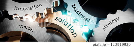 Business solution - gears concept - 3D illustration Business solution - gears concept - 3D illustration 123919920