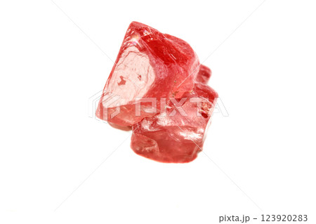 Macro mineral spinel stone on white background 123920283