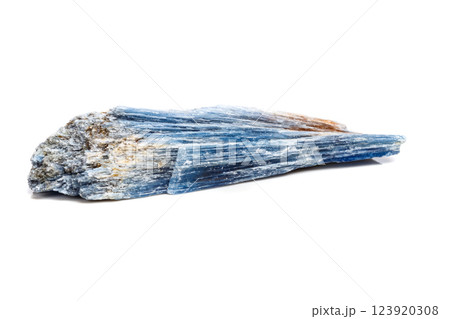 Macro mineral stone Kyanite a white background 123920308