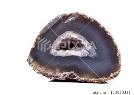 Macro mineral stone Agate breed a white background 123920321