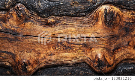 Detailed view of textured wood background showcasing natural patterns and colors 123921216