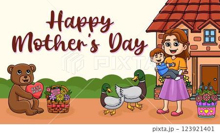 Happy Mothers Day Poster Horizontal Banner  123921401