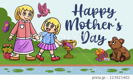 Happy Mothers Day Poster Panoramic Banner  123921402