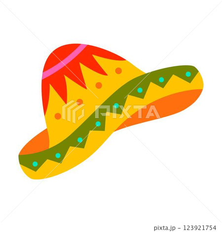 Mexican Hat Vector Cartoon Colored Clipart  123921754