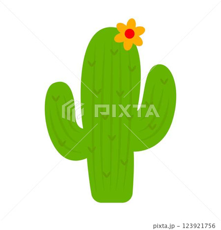 Cactus Plant Vector Cartoon Colored Clipart  123921756
