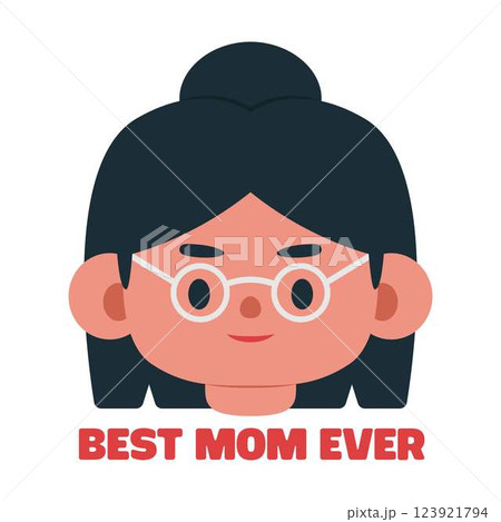 Best Mom Ever Typography Isolated White Background Best Mom Ever Typography Isolated White Background 123921794
