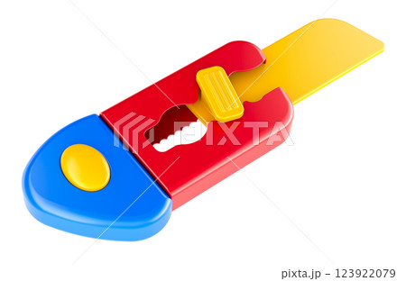 Toy Construction Utility Knife, 3D rendering Toy Construction Utility Knife, 3D rendering 123922079