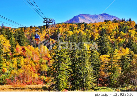 紅葉の大雪山系旭岳の絶景と旭岳ロープウェイ 123922510