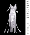 Evening gown with glitter on transparent background 123925133