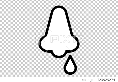 鼻水のアイコンベクターイラスト シンプル モノクロ 白黒 123925274