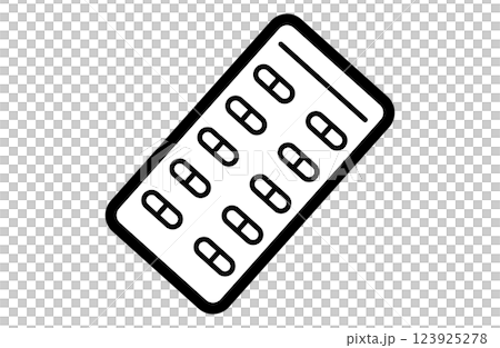 カプセルのアイコンベクターイラスト シンプル モノクロ 白黒 123925278