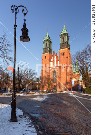 Archcathedral Basilica on Tumski Island in Poznan, Poland 123925681