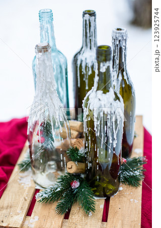 Christmas decor, New Year's interior details, Christmas tree, toys, candles Christmas decor, New Year's interior details, Christmas tree, toys, candles 123925744