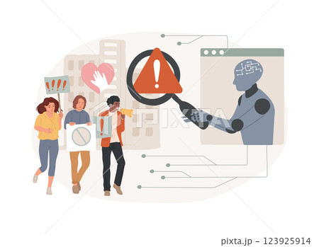 AI-Supported Cause Identification abstract concept vector illustration. 123925914