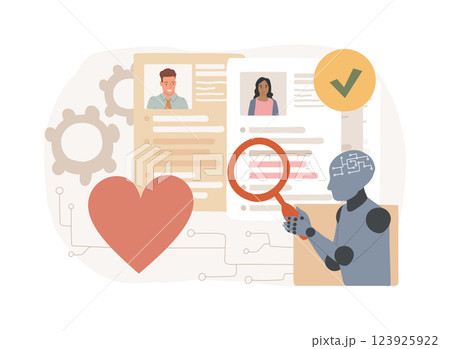 AI-Backed Volunteer Matching abstract concept vector illustration. AI-Backed Volunteer Matching abstract concept vector illustration. 123925922