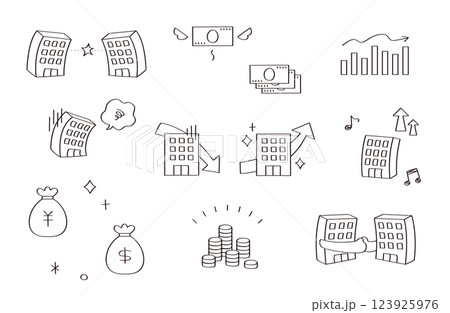 ビジネス系のイラスト素材セット 123925976