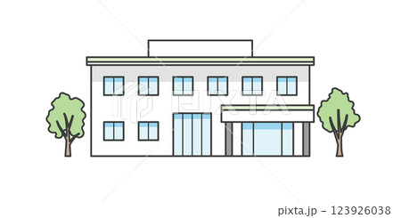 介護施設または医療施設の建物イラスト 介護施設または医療施設の建物イラスト 123926038