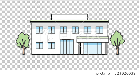 介護施設または医療施設の建物イラスト 介護施設または医療施設の建物イラスト 123926038