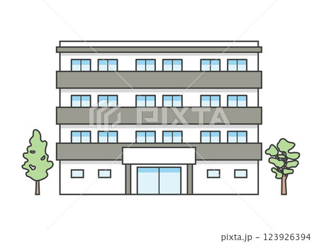 介護施設または医療施設の建物のイラスト 介護施設または医療施設の建物のイラスト 123926394