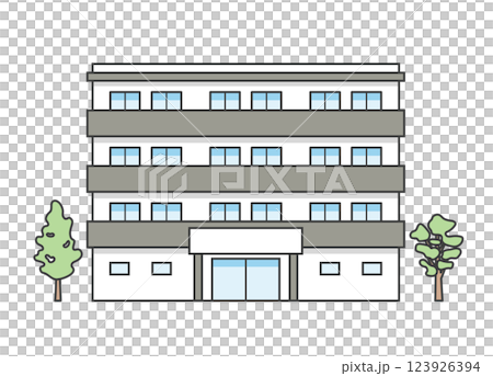 介護施設または医療施設の建物のイラスト 介護施設または医療施設の建物のイラスト 123926394