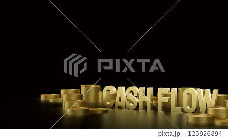 The Gold Cash flow and coins for Business concept 3d Rendering. 123926894