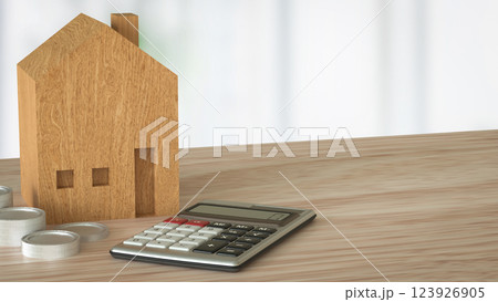 The House and Calculator for Business concept 3d Rendering. 123926905