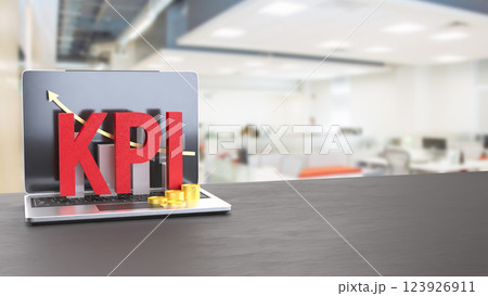 The Kpi and chart on notebook for Business concept 3d Rendering. 123926911