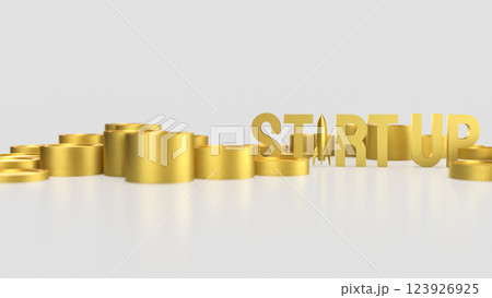 The Gold Start up and Rocket for Business concept 3d Rendering. The Gold Start up and Rocket for Business concept 3d Rendering. 123926925
