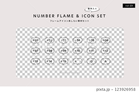 Stylish decoration sequential number speech bubble tag style icon set 1 123926958