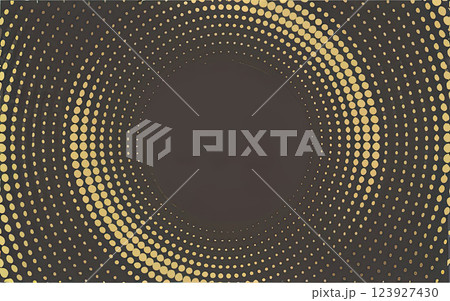 Golden luxury Halftone circle isolated on white background with Generative AI. 123927430