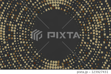 Golden luxury Halftone circle isolated on white background with Generative AI. 123927431