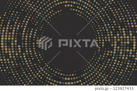 Golden luxury Halftone circle isolated on white background with Generative AI. 123927433