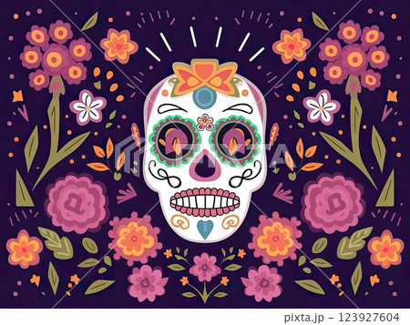 Day of the Dead with Generative AI. 123927604